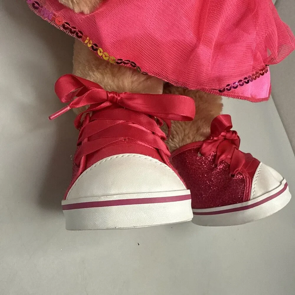 Build A Bear Pawlette Bunny Plush w/Easter Dress Petticoat Shoes EUC